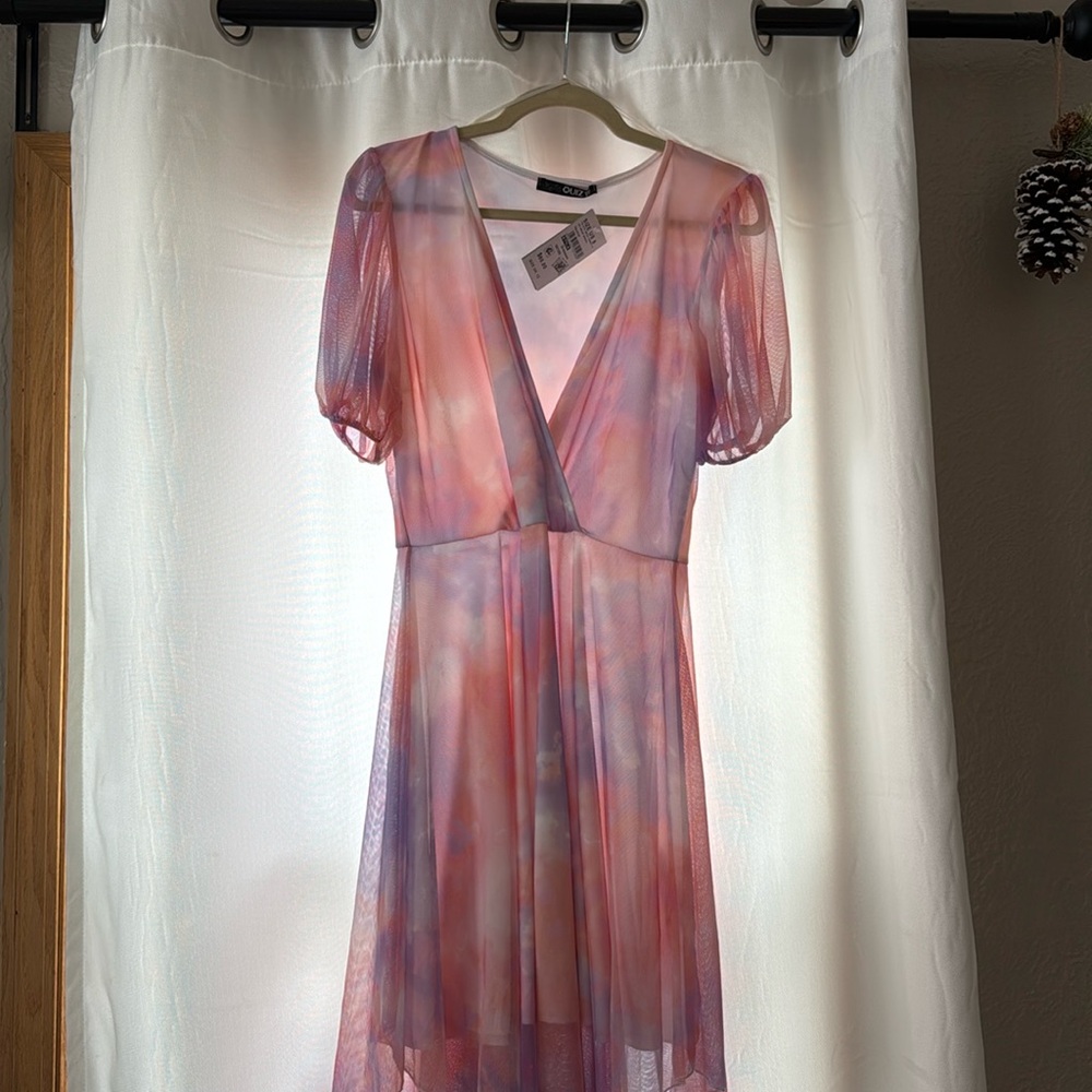 Watercolor Purple Pink Dress